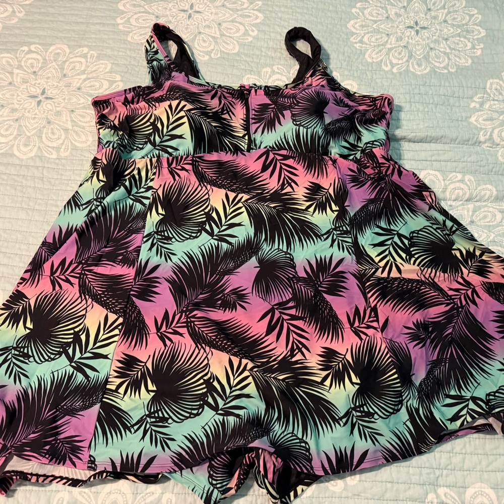 Torrid Black and Pink One Piece Swimsuit